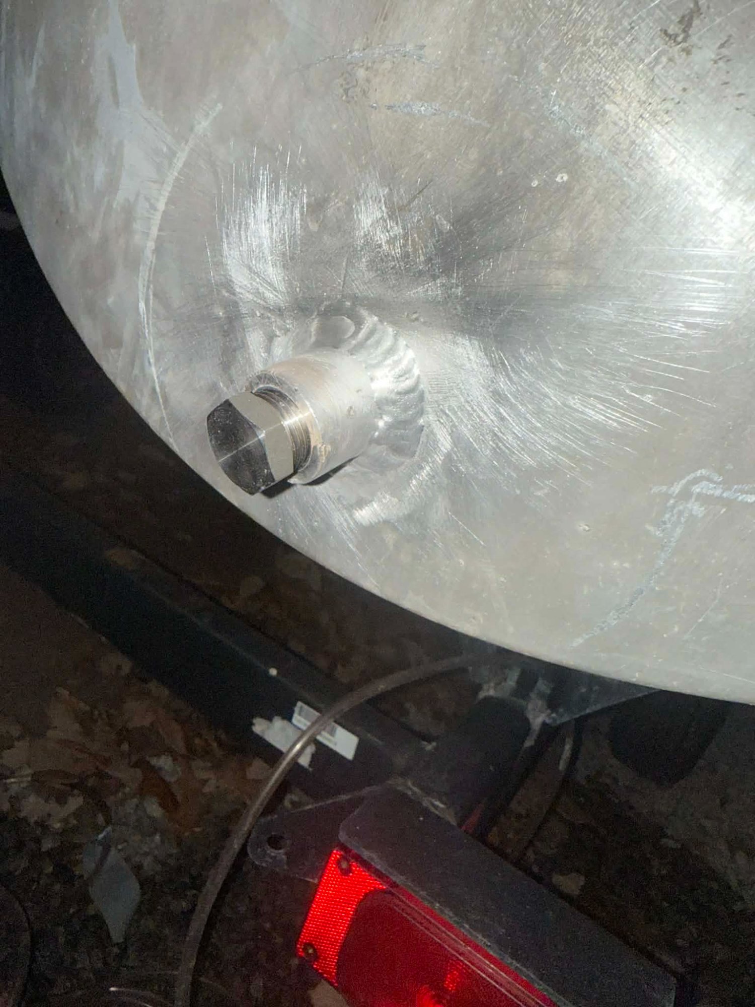 Aluminum boat hull repair weld closeup — marine welding Virginia Beach